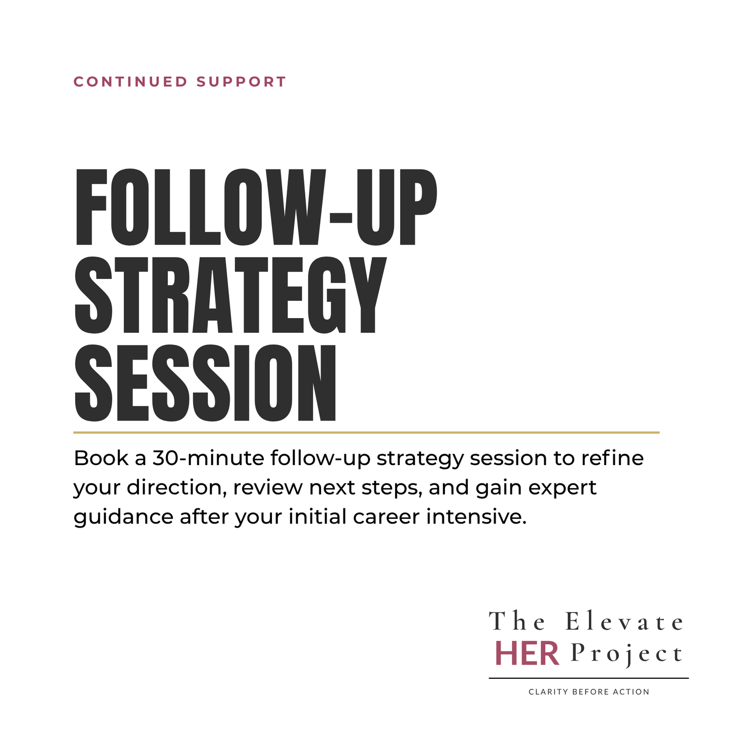 Follow-Up Strategy Session | 30-Minute Career Clarity & Next Step Review