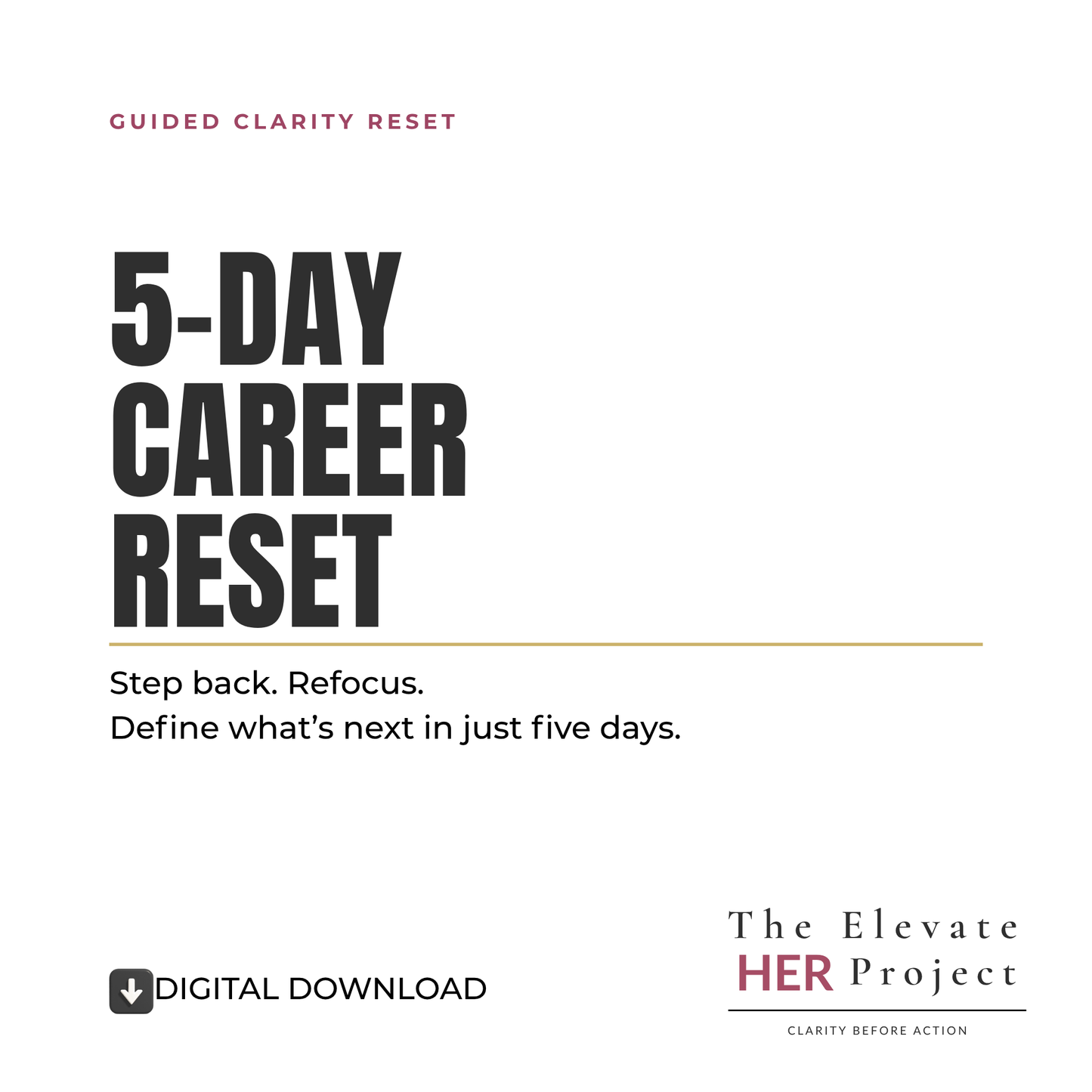 5-Day Career Reset | Guided Clarity Reset System