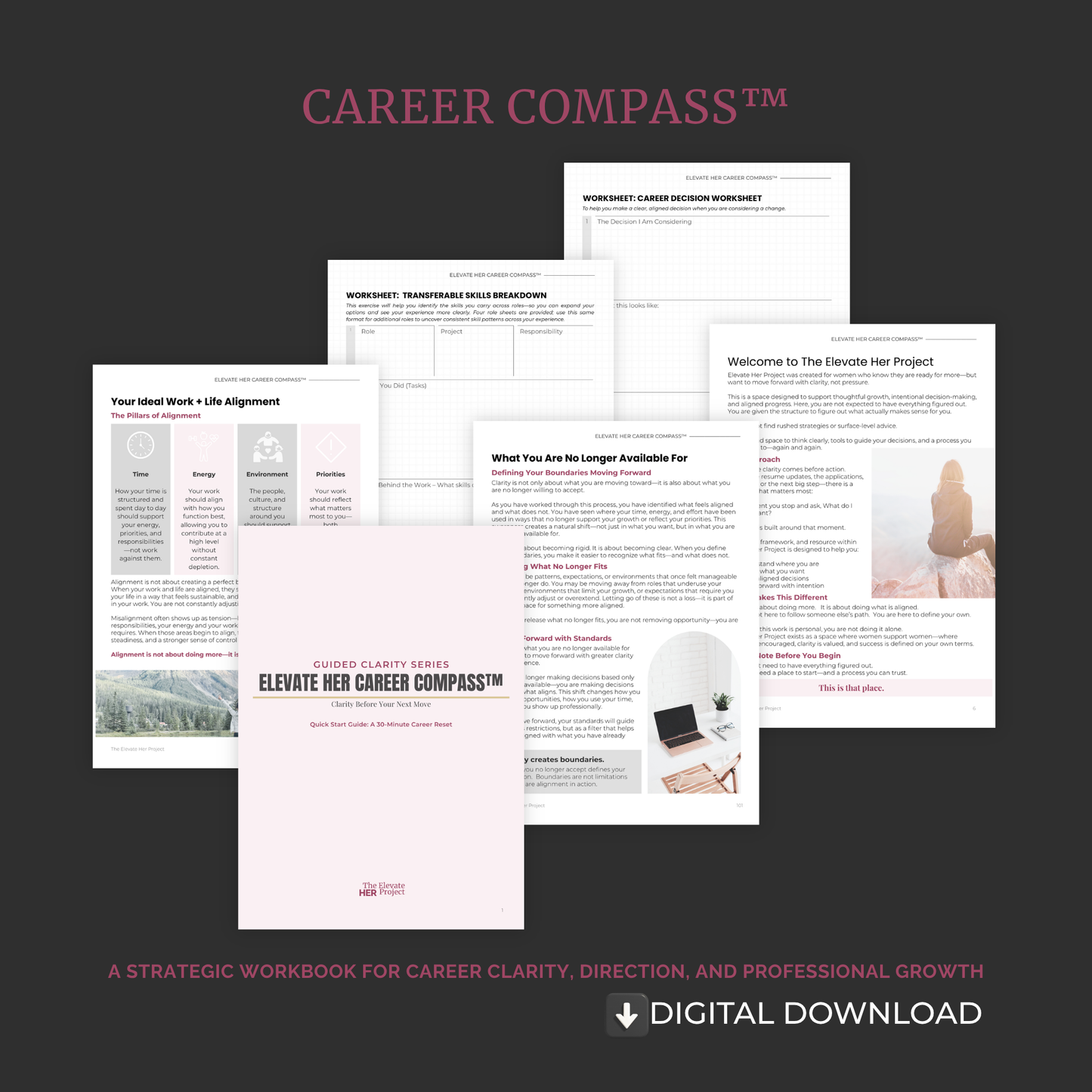 Elevate Her Career Compass™ | Career Clarity & Strategy Workbook for Women