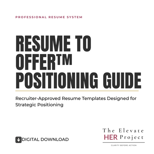 Resume to Offer™ Positioning Guide | Professional Resume System