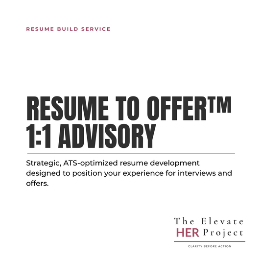 Resume to Offer™ 1:1 Advisory | Strategic Resume Development